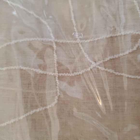 Tan Window Panel with Embroidery Design - Picture 3 of 3